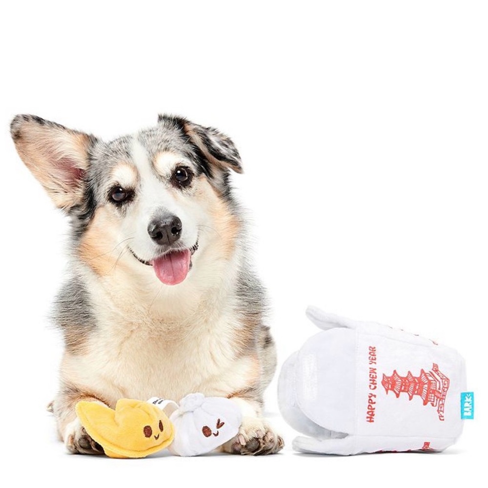 Bark Chinese New Year Bao and Dumpling Dog Toy Set & Take Out Box Plush Toy - Picture 2 of 3
